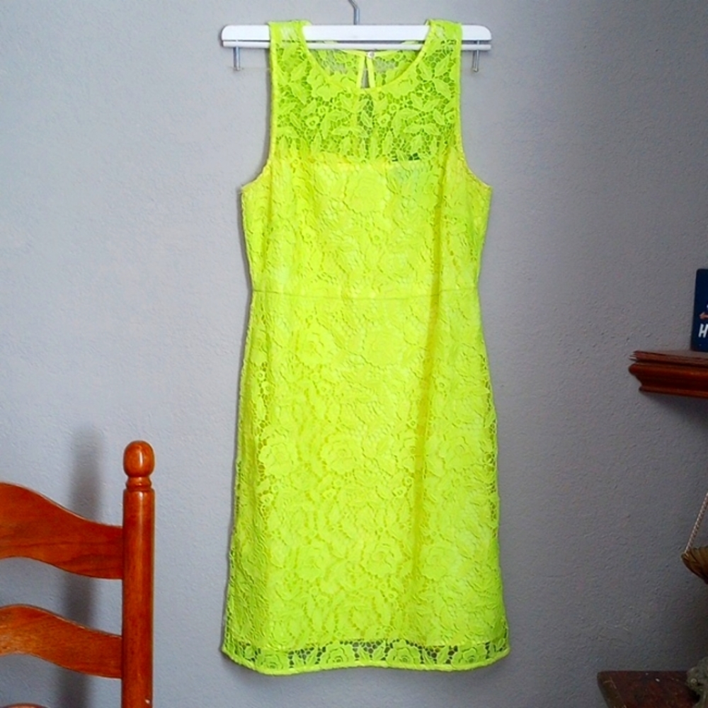 Size 12, J. CREW lime green dress